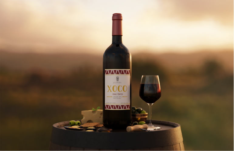 Botella de vino tinto XOCO